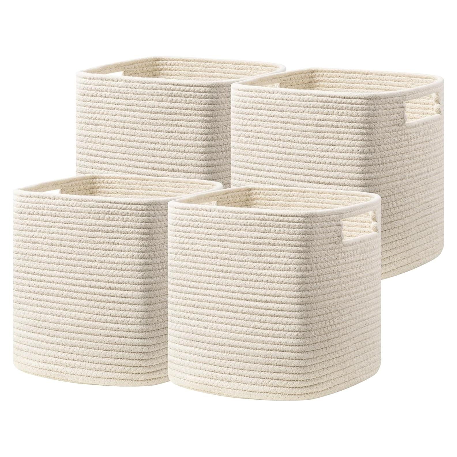 UBBCARE Juego de 4 Canastas de Almacenamiento Beige 27.94 cm