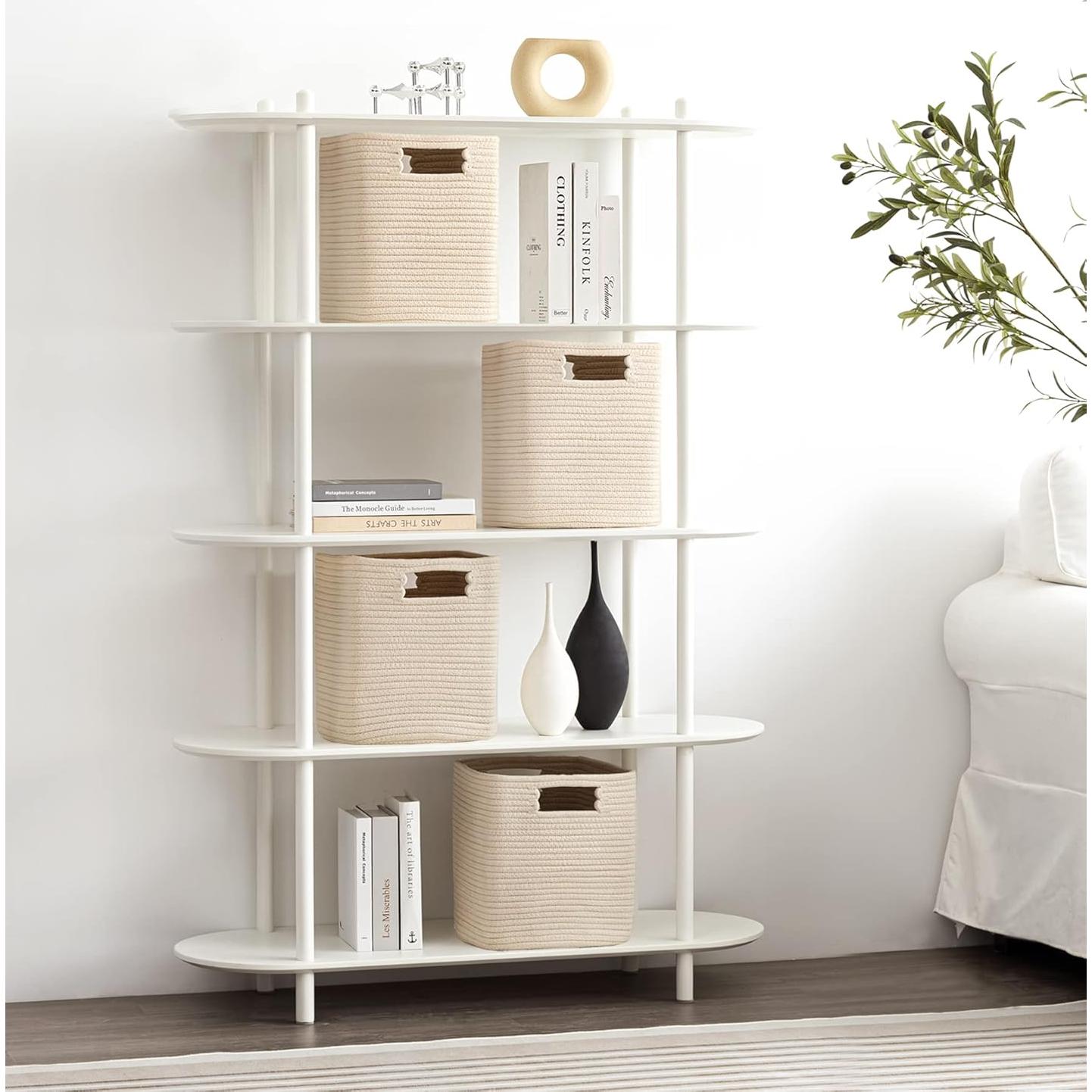 UBBCARE Juego de 4 Canastas de Almacenamiento Beige 27.94 cm