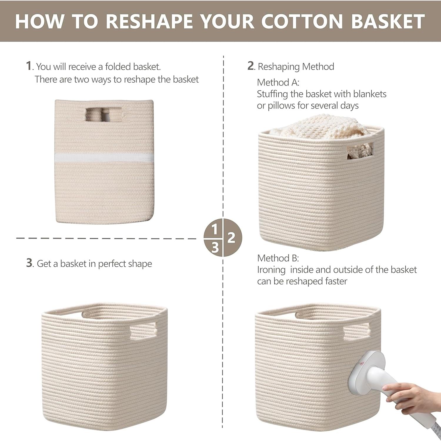 UBBCARE Juego de 4 Canastas de Almacenamiento Beige 27.94 cm