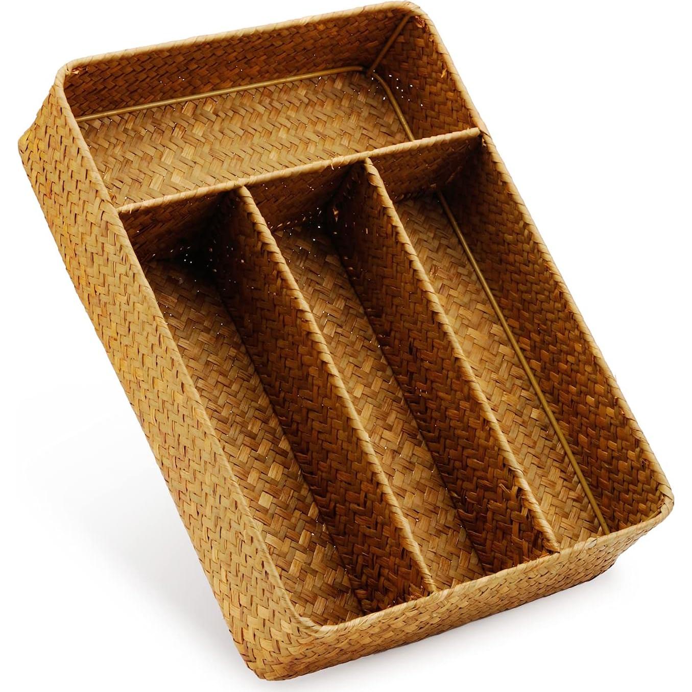 Cesta de Almacenamiento DECRAFTS 4 Secciones Natural 36x26x5 cm