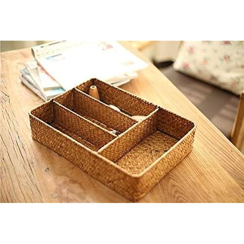 Cesta de Almacenamiento DECRAFTS 4 Secciones Natural 36x26x5 cm