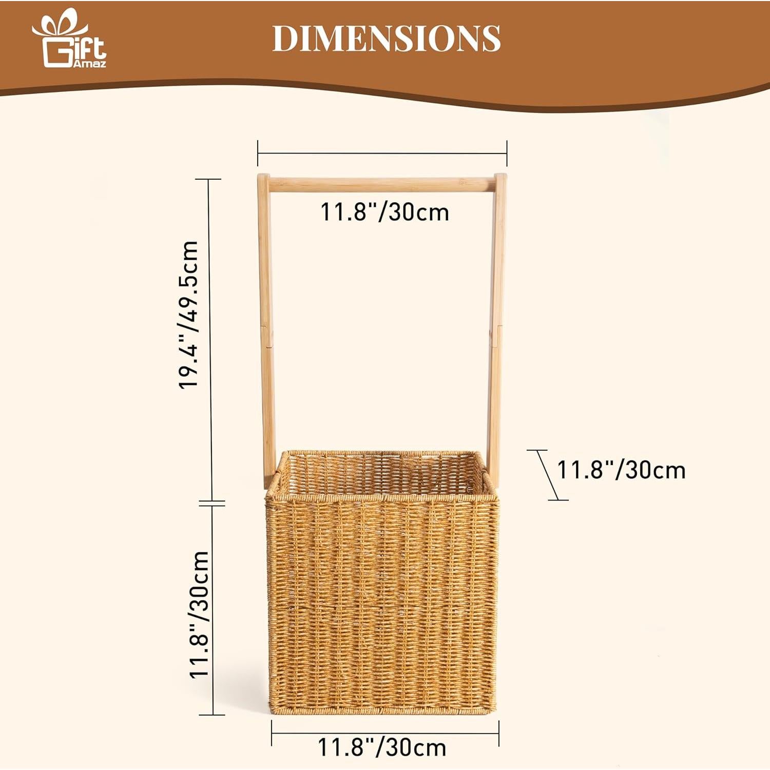 Cajón de Almacenamiento para Bebés GiftAmaz - Ratán Tejido 30x30x70cm