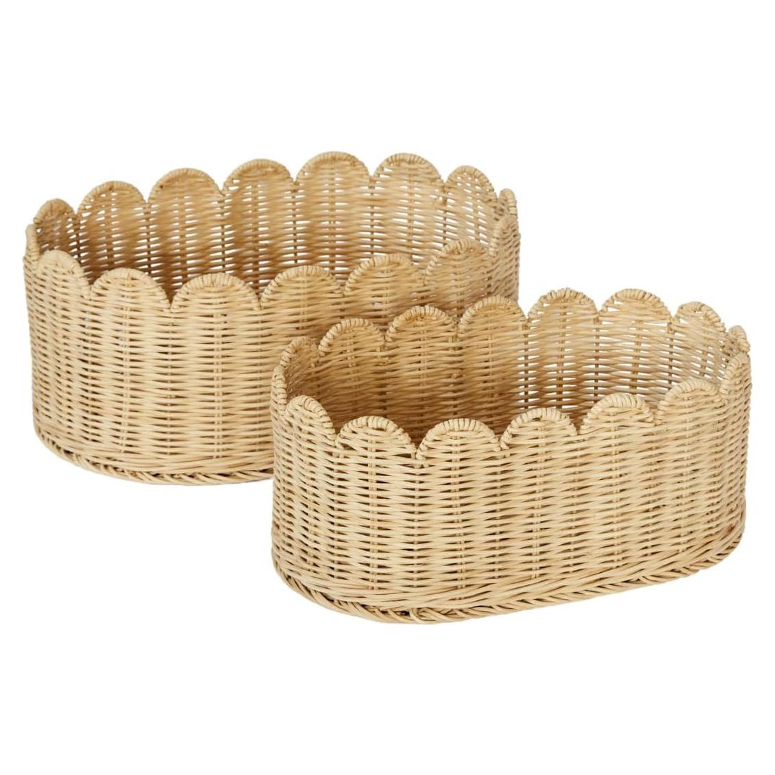 Conjunto de Cestas Escallopadas BEBE BASK - 2 Piezas 40x25x17 cm