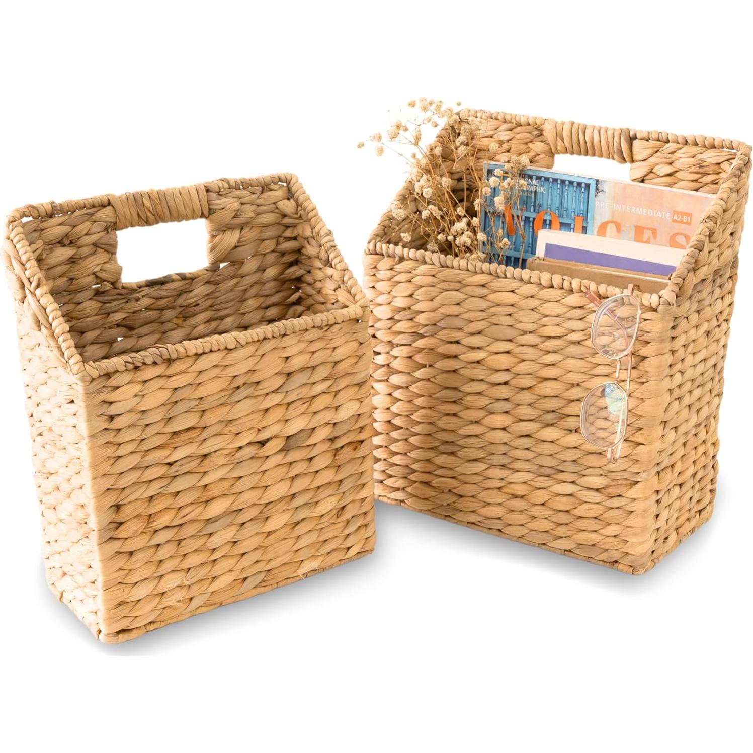 Cestas de Almacenamiento Colgantes KOLWOVEN - Juego de 2 - Juncos de Agua