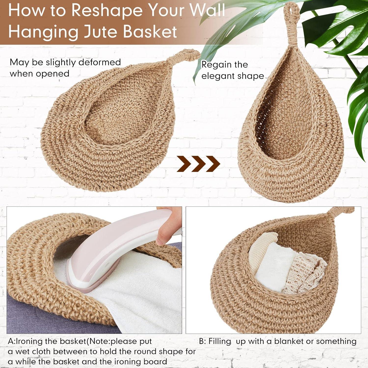 Cesta Colgante Honeydak de Algodón Bohemia 3 Tamaños Lino Claro