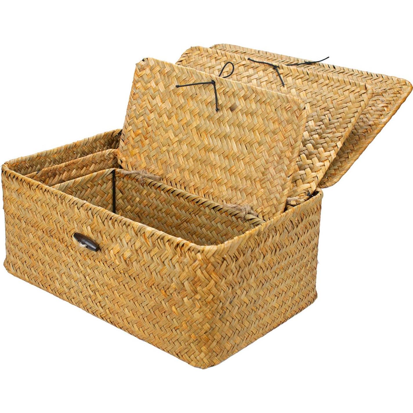 Conjunto de 3 cestas de almacenamiento Yesland con tapa