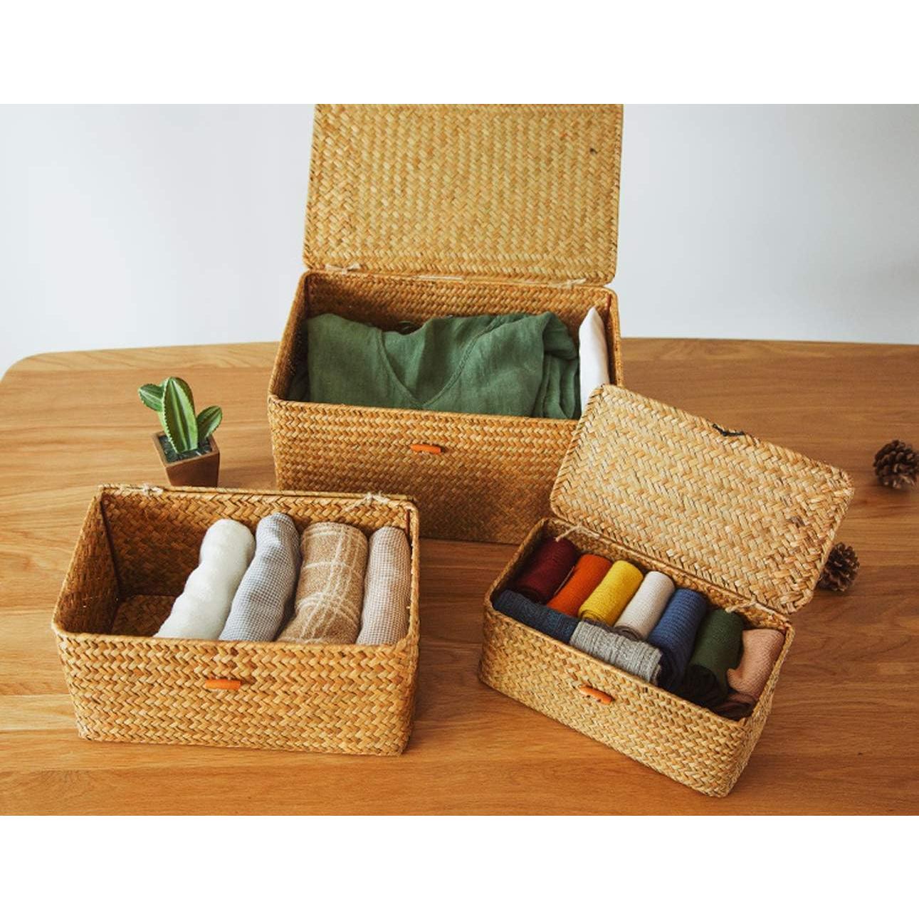 Conjunto de 3 cestas de almacenamiento Yesland con tapa