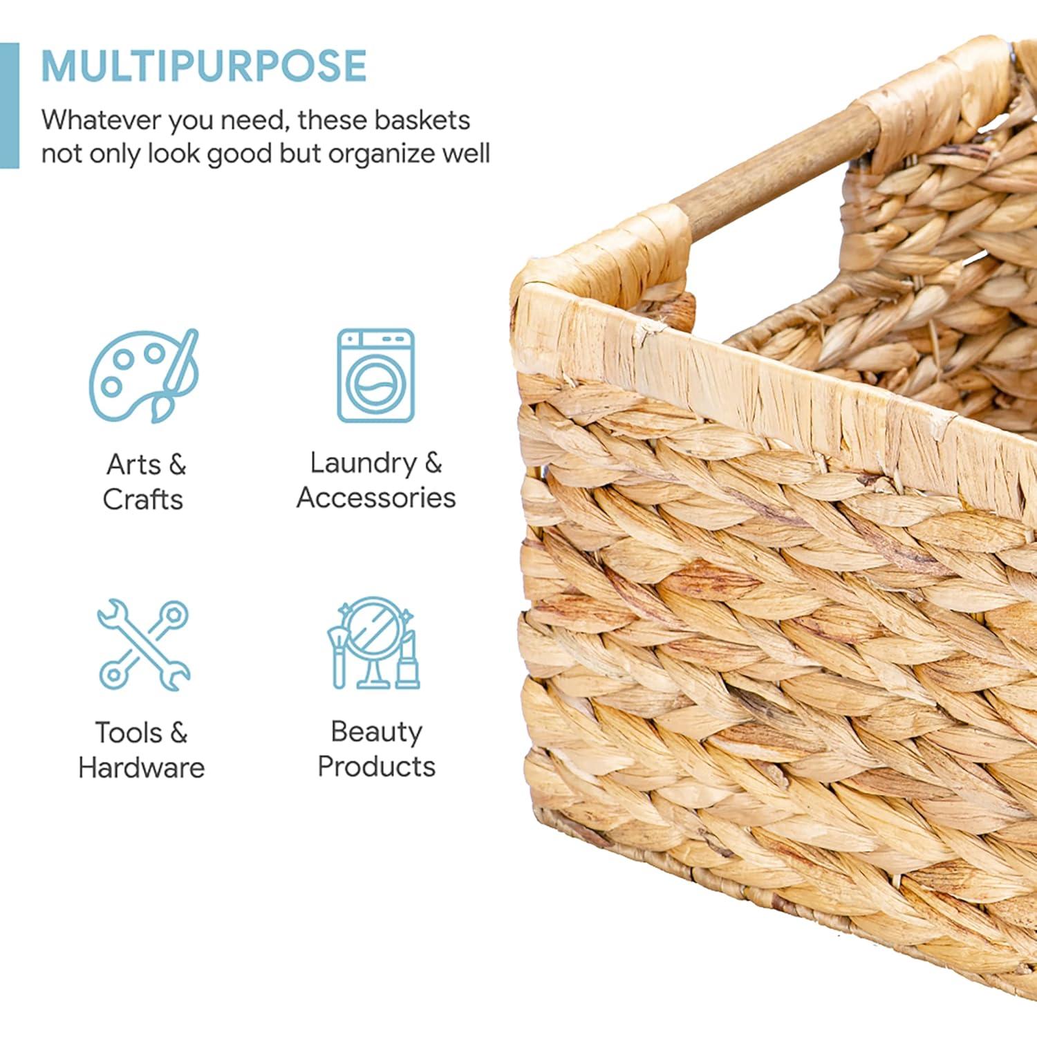 Cesta Rectangular Grande de Mimbre VATIMA 36.8x26.2x19.1cm