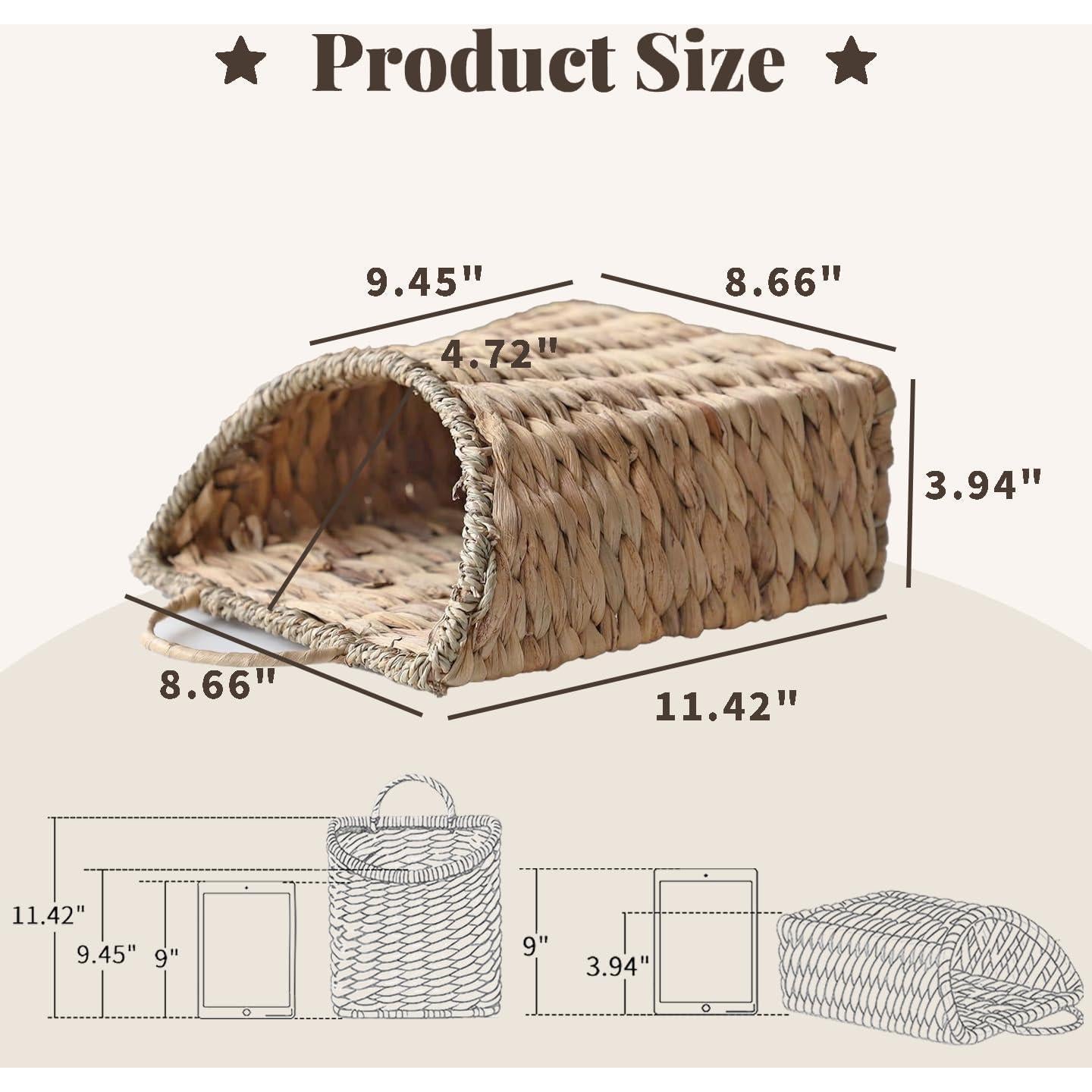 Cesta Colgante Tejida GYASVWU de Papiro de Agua 22x29 cm