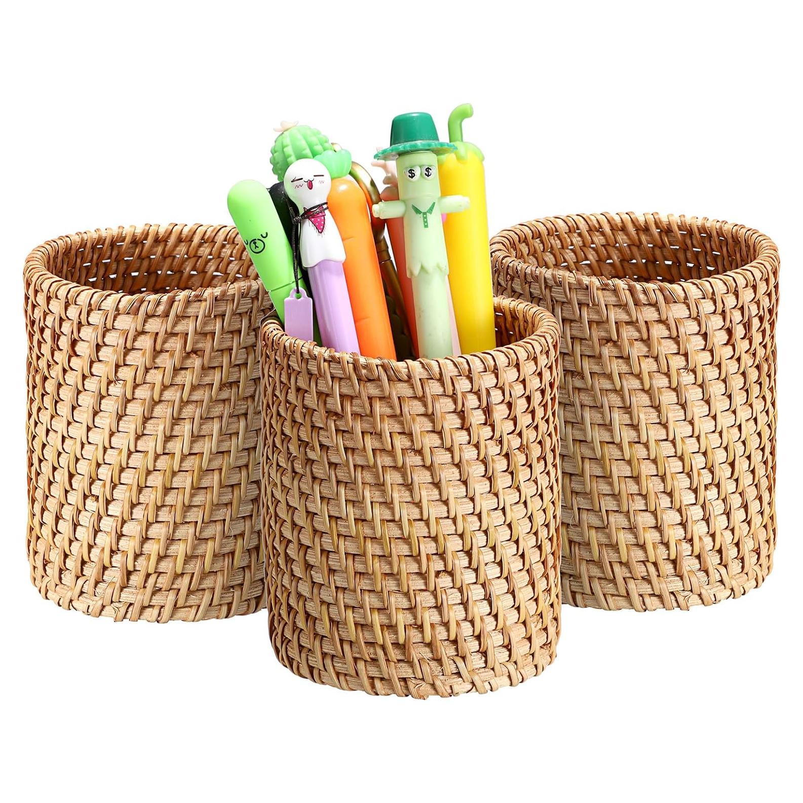 Organizador de Escritorio BTSKY 3 Pack Ratan Ecológico