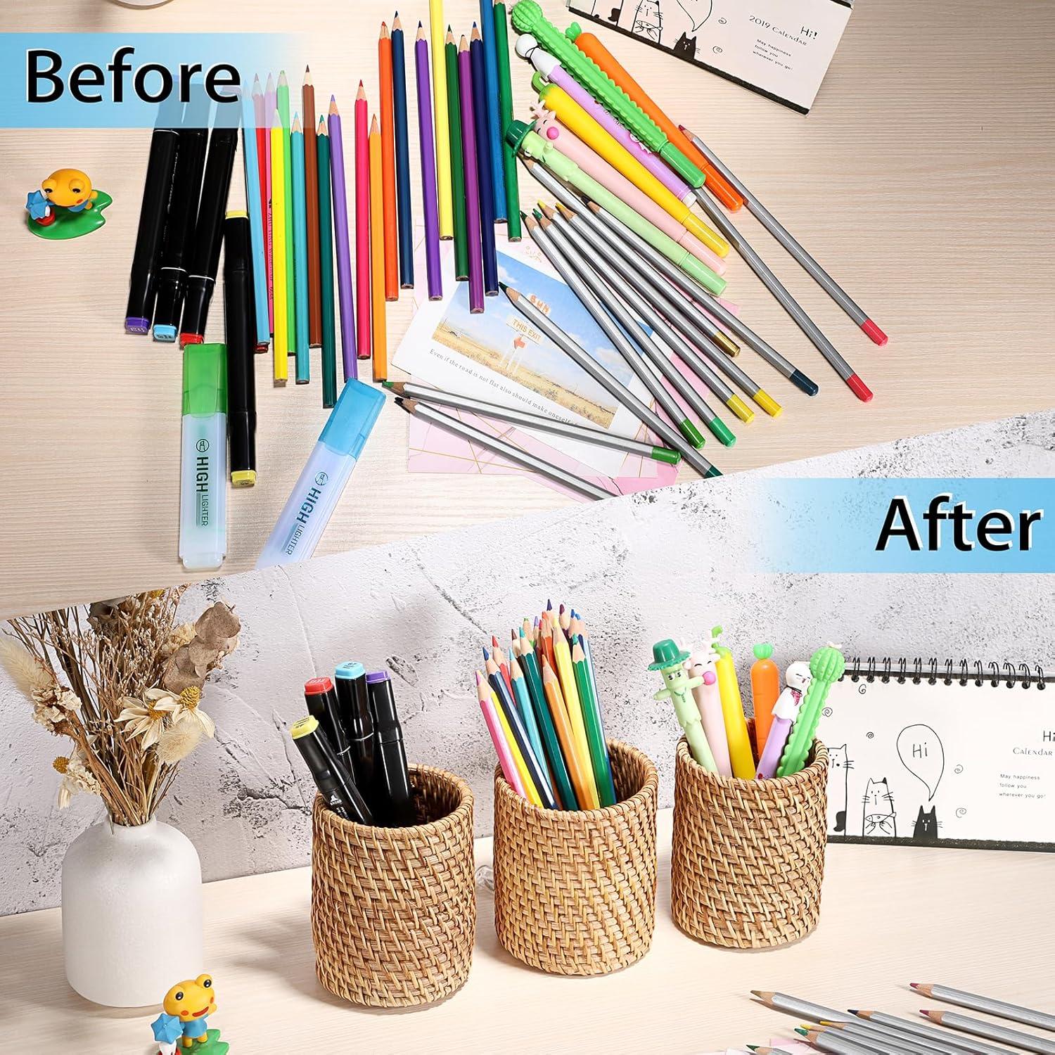 Organizador de Escritorio BTSKY 3 Pack Ratan Ecológico