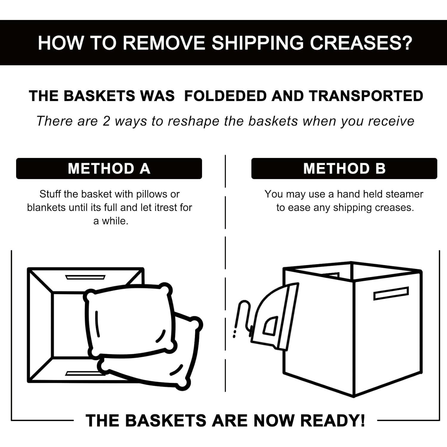 Cesta de Ropa Grande OIAHOMY Algodón 76L Marrón Rectangular