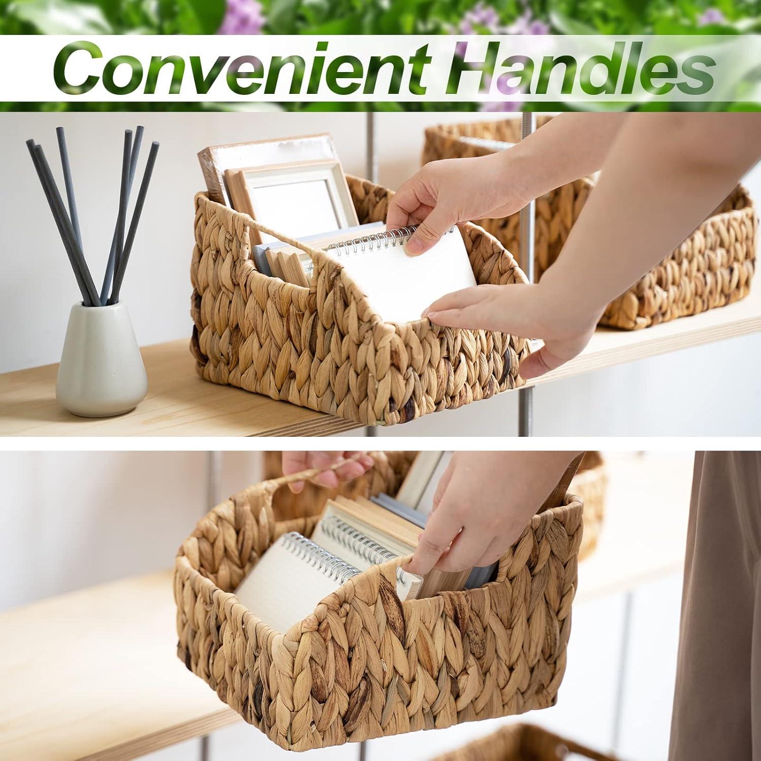 Cestas de Mimbre FairyHaus 2 Piezas - Almacenamiento Natural 23x28x18 cm