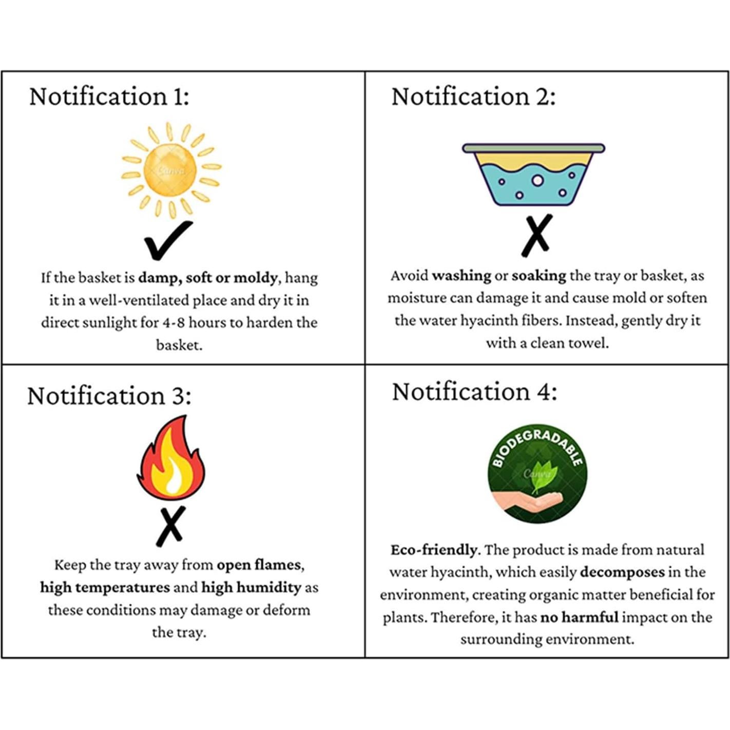 Cestas de Juncos de Agua SIEUSALEVN - Set de 2, Borde Ondulado