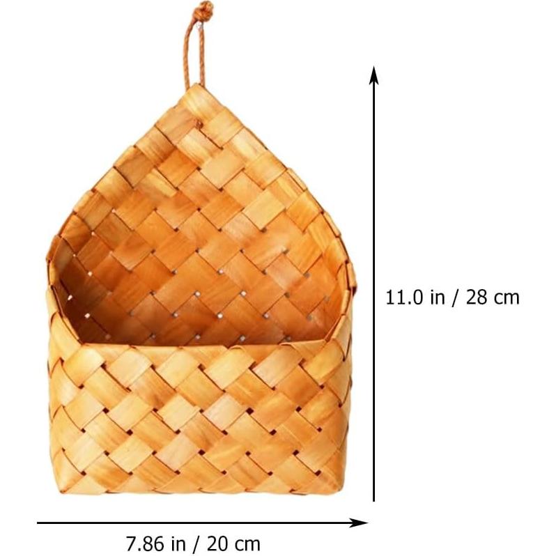 Cesta de Almacenamiento Tejida Colgante Alipis 28x20cm Chocolate