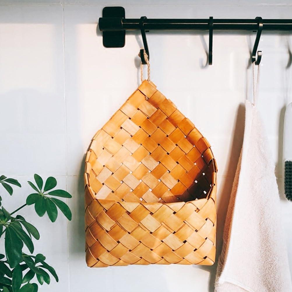 Cesta de Almacenamiento Tejida Colgante Alipis 28x20cm Chocolate