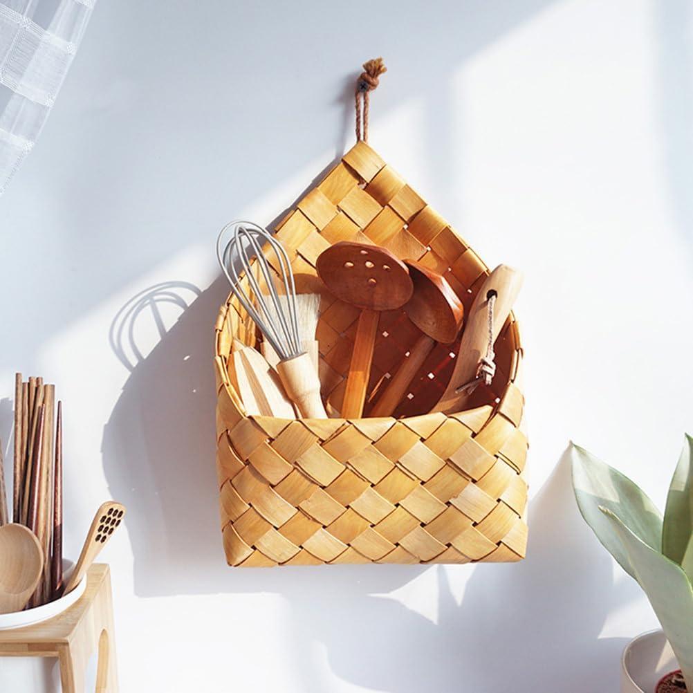 Cesta de Almacenamiento Tejida Colgante Alipis 28x20cm Chocolate