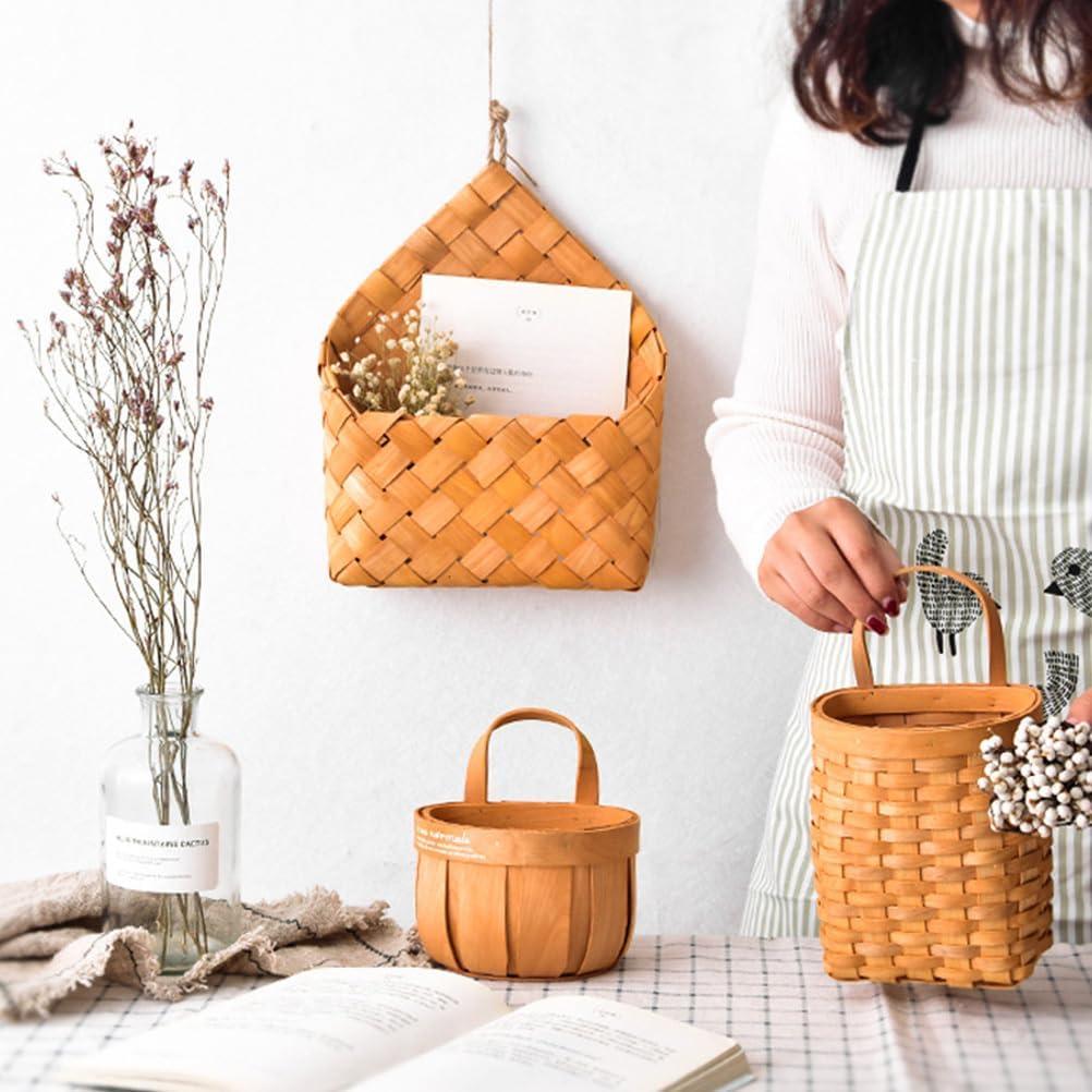 Cesta de Almacenamiento Tejida Colgante Alipis 28x20cm Chocolate