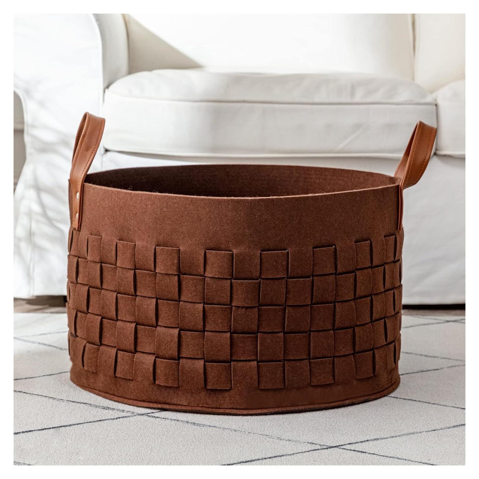 Cesta de lavandería grande BOLDMONKEY 150L Fieltro Marrón