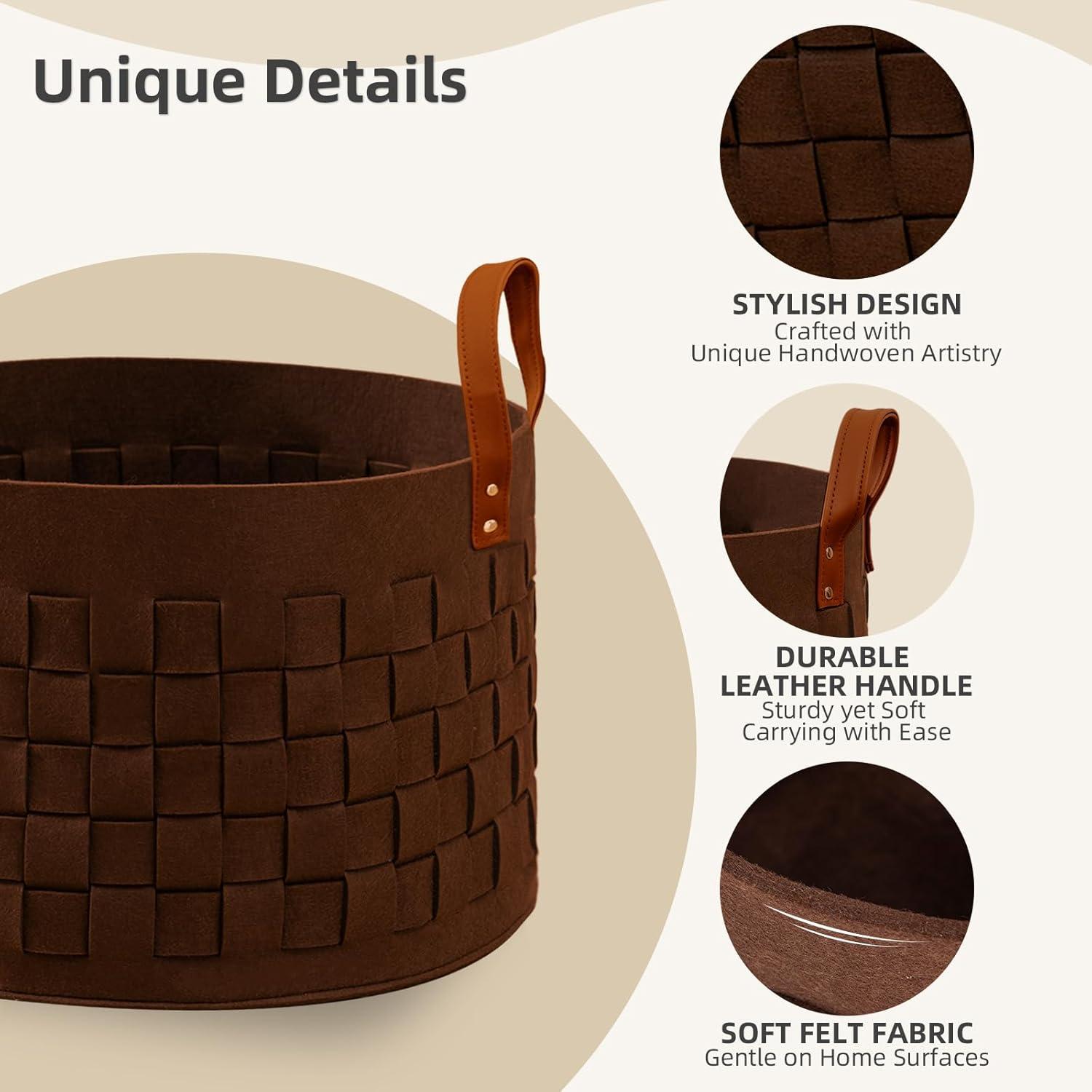 Cesta de lavandería grande BOLDMONKEY 150L Fieltro Marrón