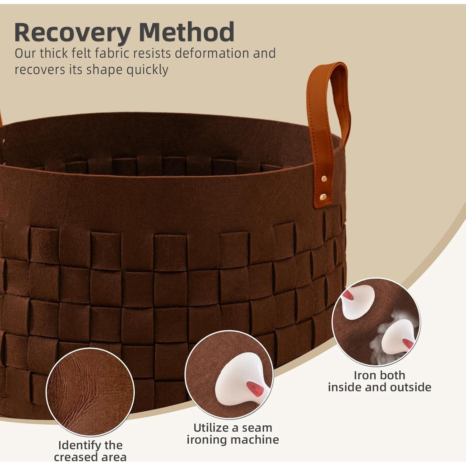 Cesta de lavandería grande BOLDMONKEY 150L Fieltro Marrón