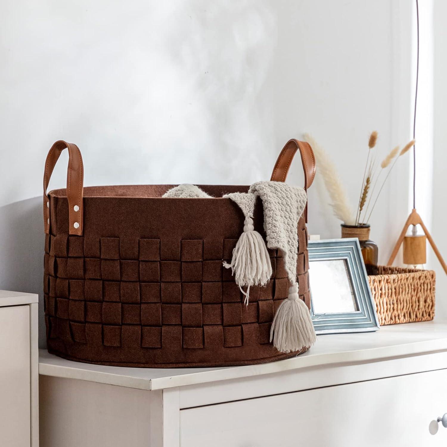 Cesta de lavandería grande BOLDMONKEY 150L Fieltro Marrón