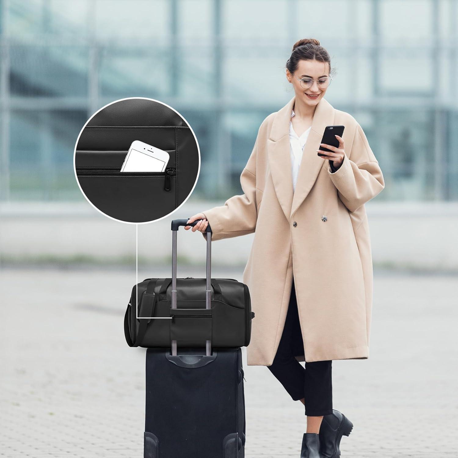 Bolsa Duffle de Ropa Impermeable Moulyan 3 en 1 con Compartimento para Zapatos