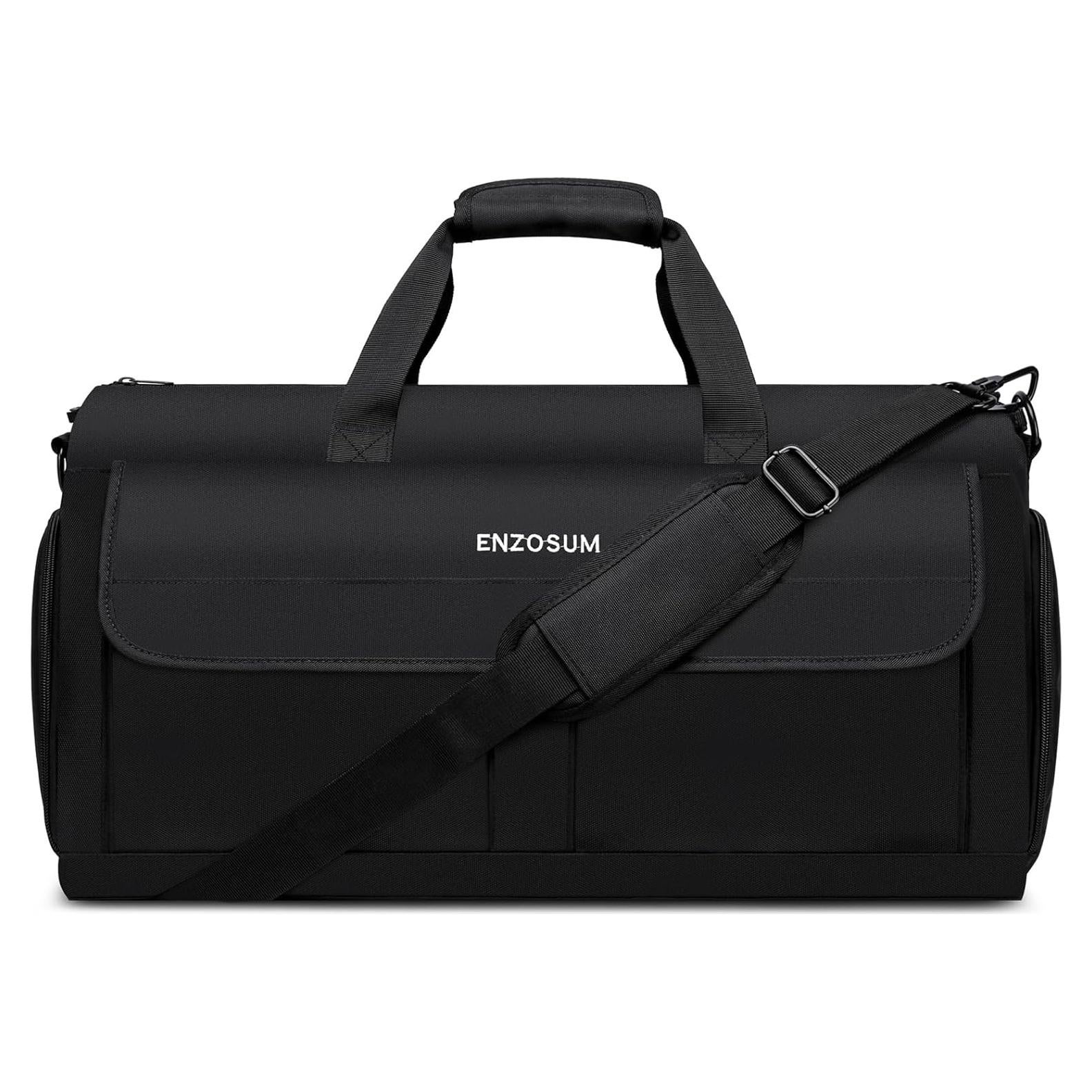 Bolsa de Ropa y Duffle 2 en 1 para Viaje 55x31x30cm Negro
