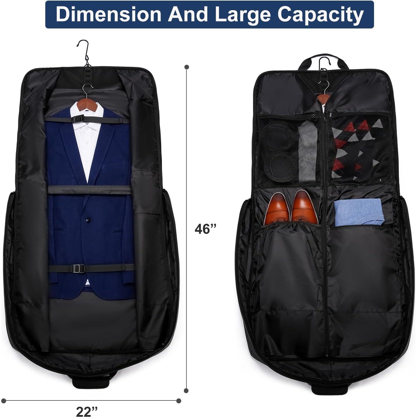 Bolsa de traje de viaje PUSLOM negra 40" para 3 trajes