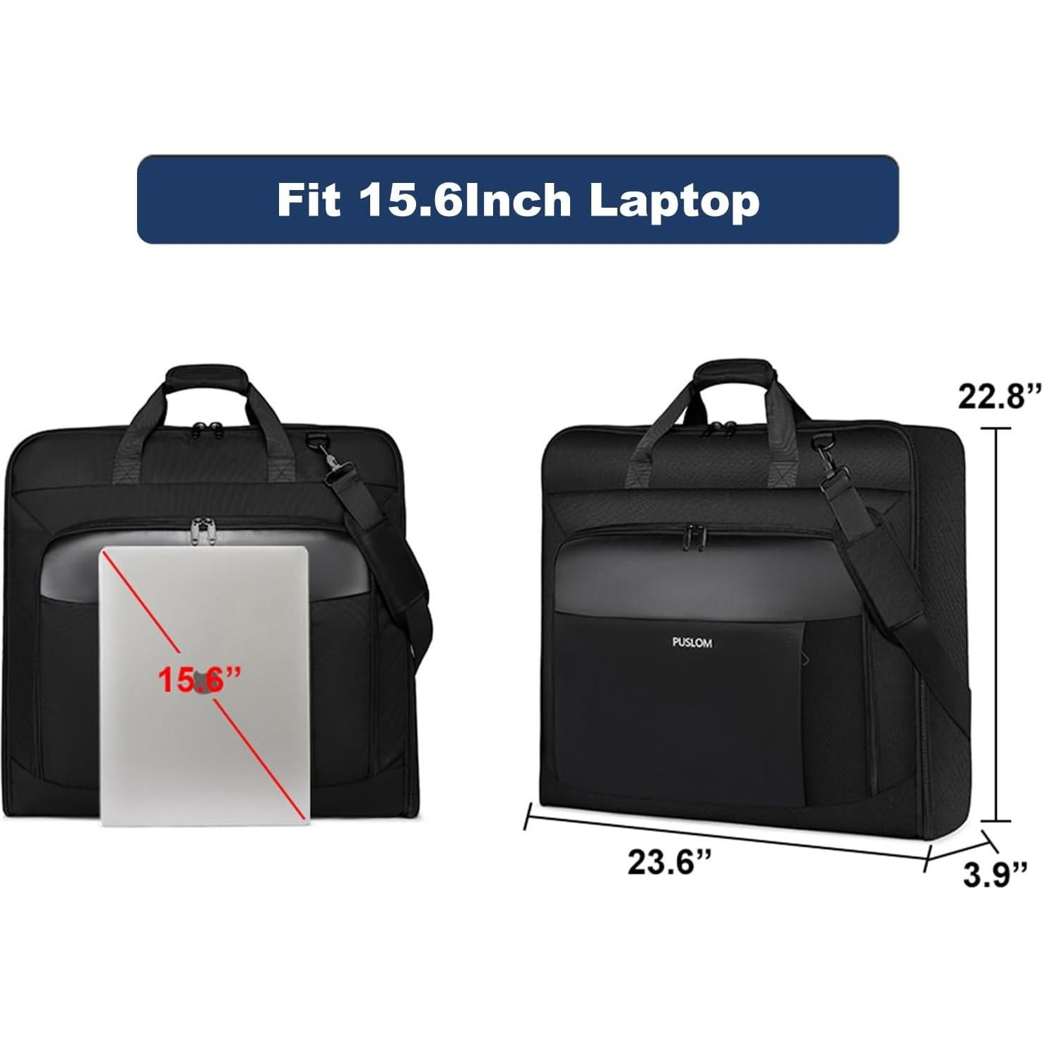 Bolsa de traje de viaje PUSLOM negra 40" para 3 trajes