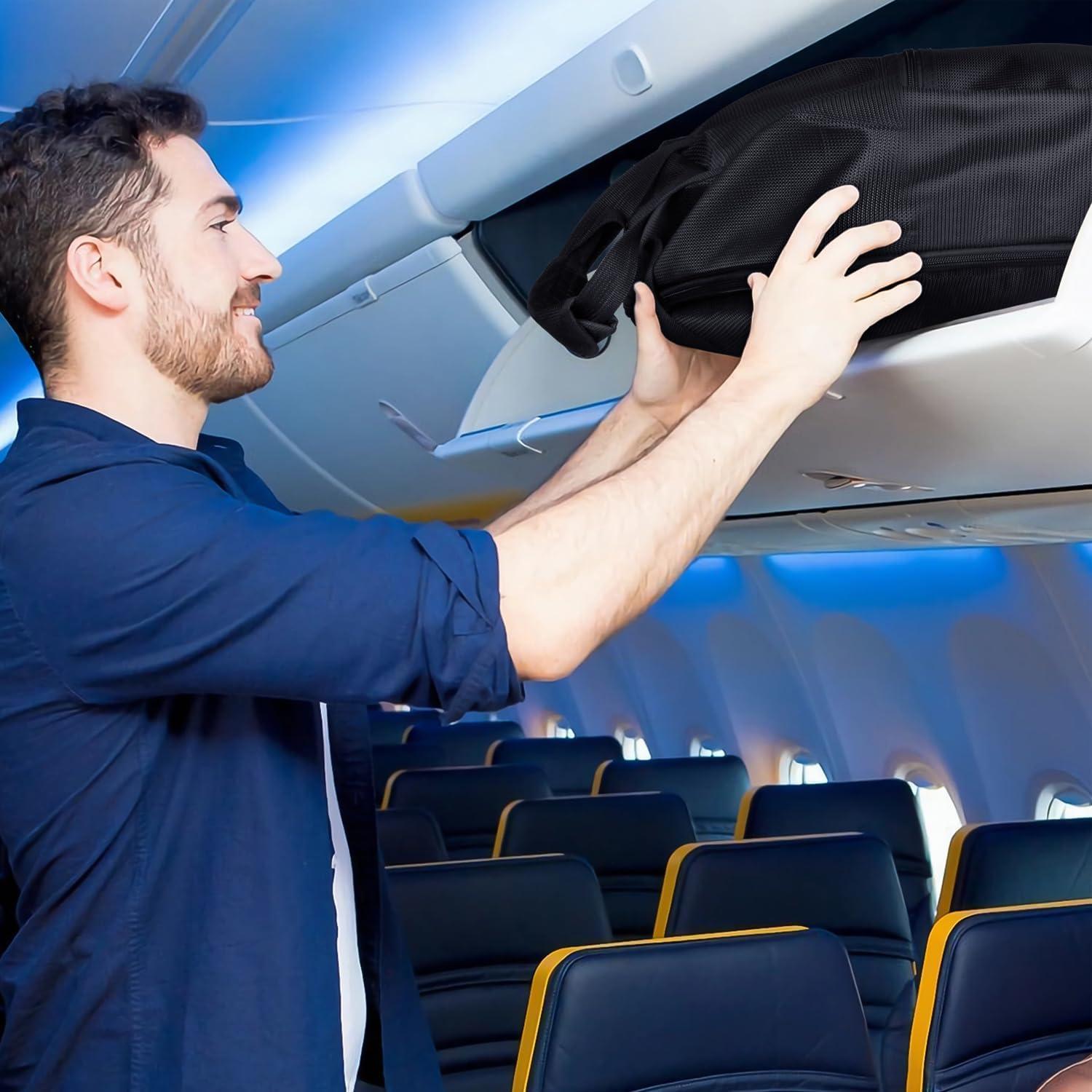 SLEEPING LAMB Heavy Duty Garment Bag for Travel, 43''Waterproof Suit Bag for Men Travel and Foldable Carry On Garment Bag for Hanging Clothes with Large Pocket in Business Trip, Black