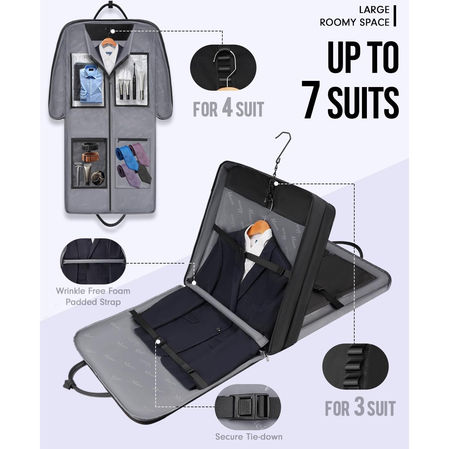 Bolsa de Traje de Viaje MATEIN para Hombre - Negra, 1.81 kg