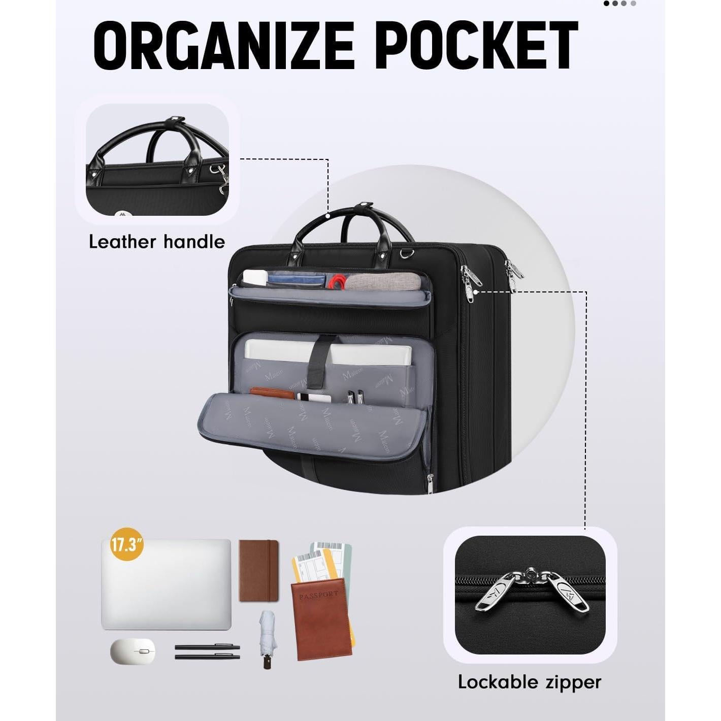 Bolsa de Traje de Viaje MATEIN para Hombre - Negra, 1.81 kg