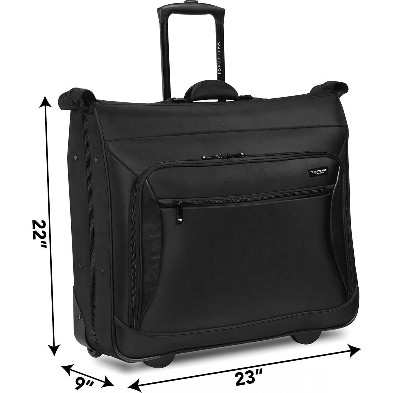 WallyBags® Solutions Rolling Garment Bag, Multiple Hangers and Made for Men and Women