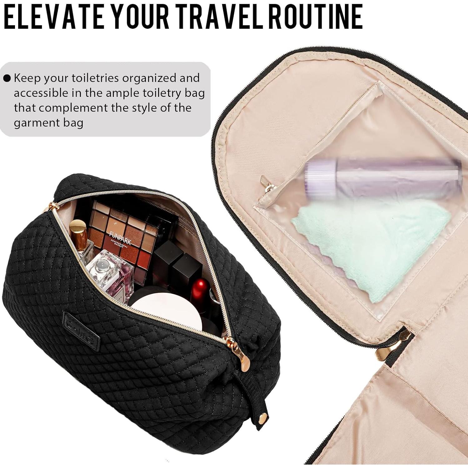 Bolsa de viaje Coolife 2 en 1 con bolsa para zapatos - Negro