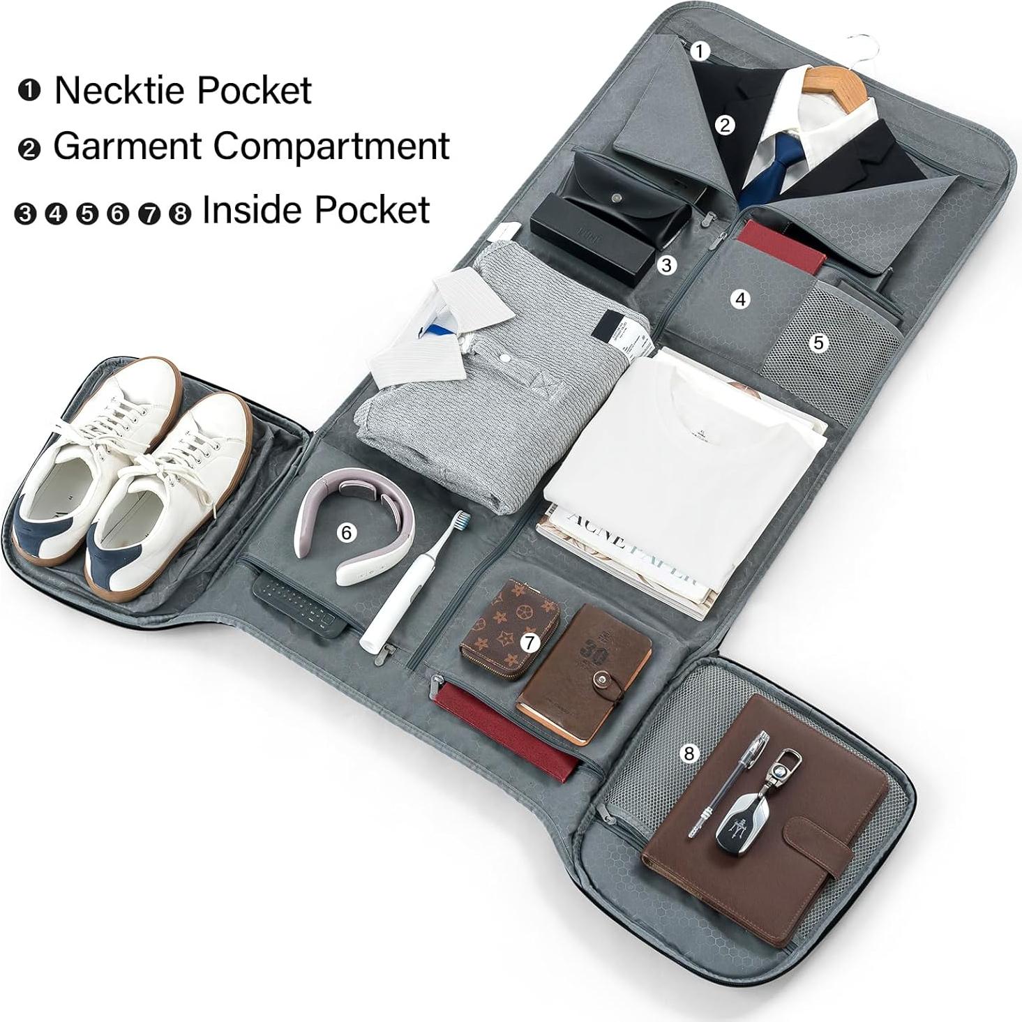 Bolsa de Viaje Hanke Duffle Negra 2 en 1 con Compartimento para Zapatos