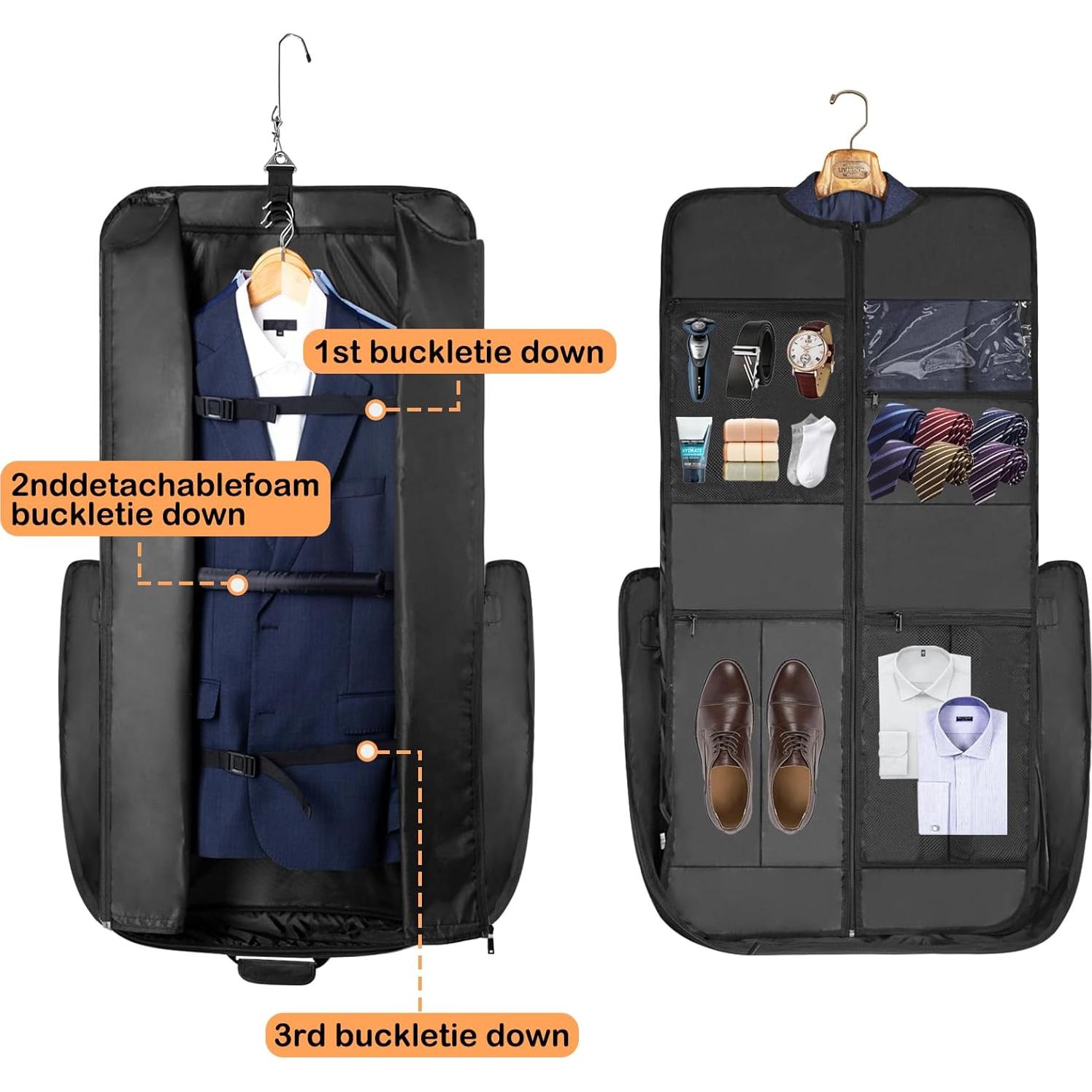 Bolsa de Traje Noozion Grande Negra Impermeable para Viaje