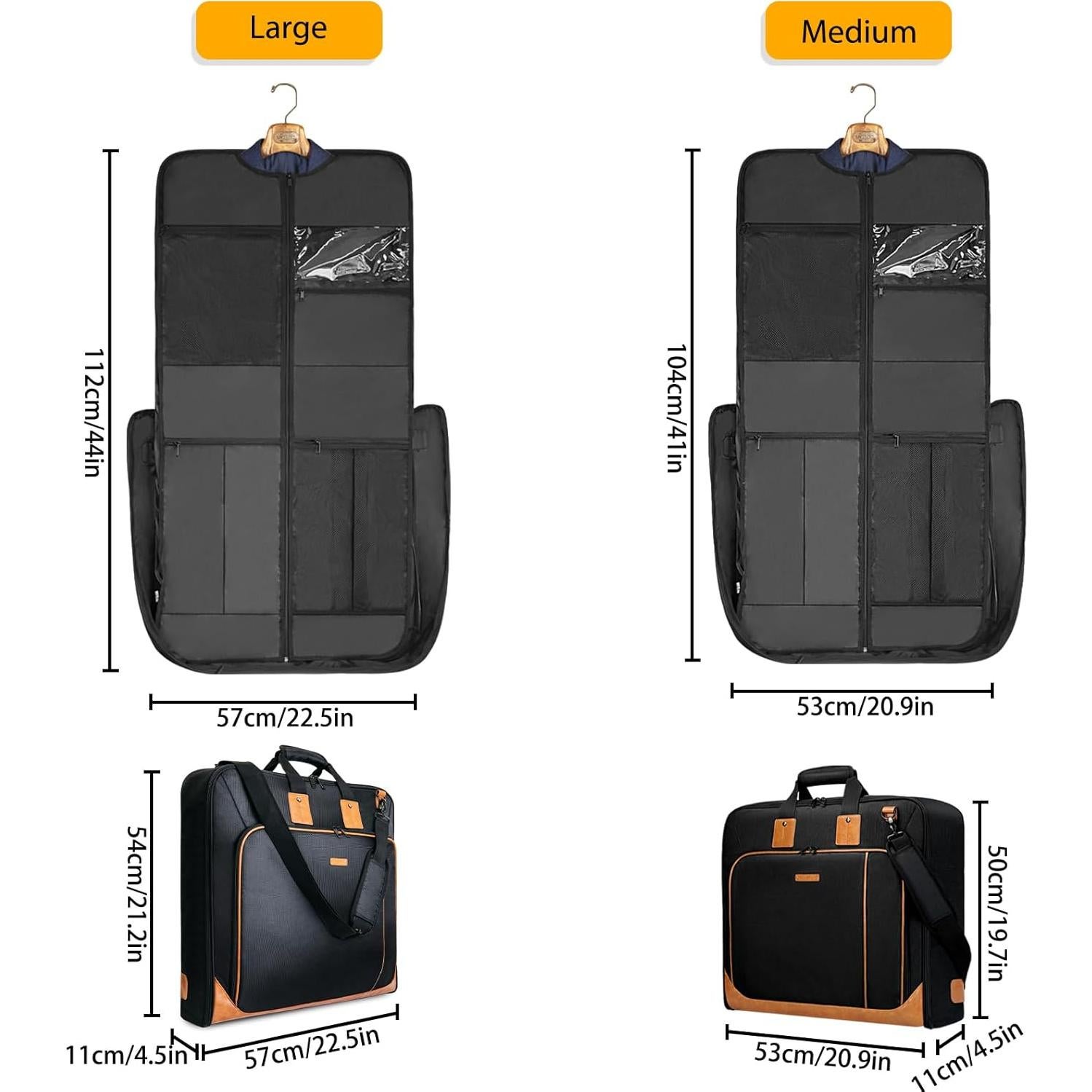 Bolsa de Traje Noozion Grande Negra Impermeable para Viaje