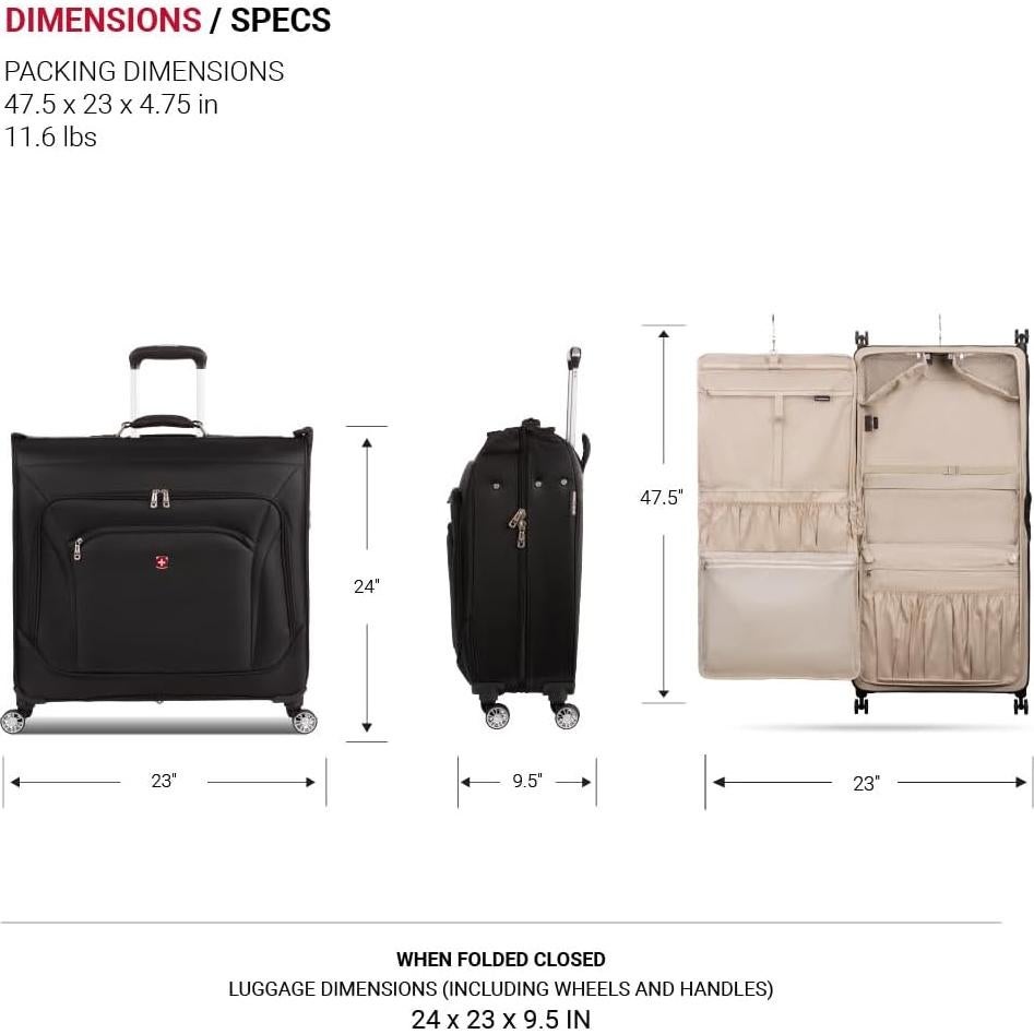 Bolsa de Ropa Rodante SwissGear 7895, 24" Negra, 85L