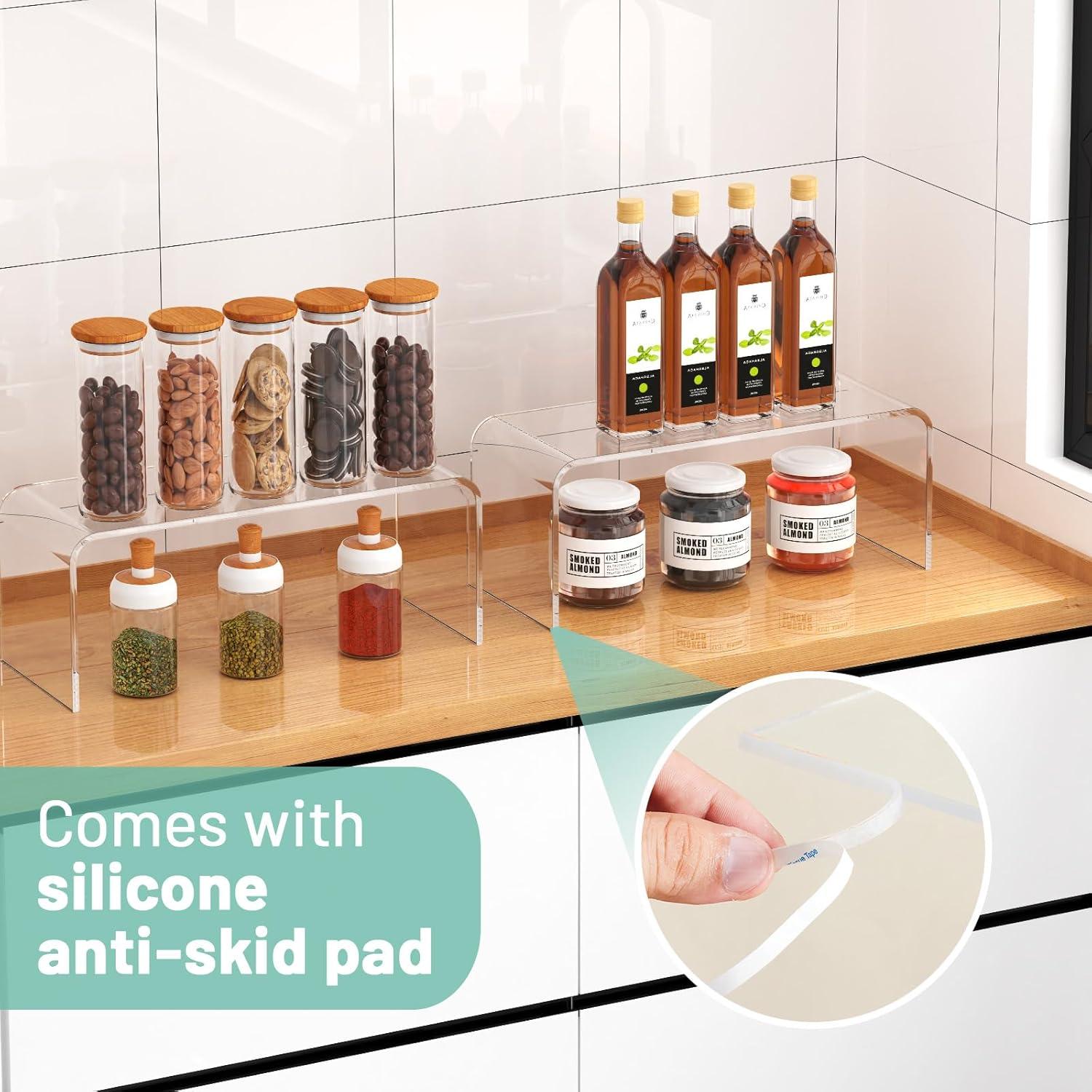 Organizadores de Estantes de Gabinete HTRYBNES, 30x12x12 cm, Paquete de 2