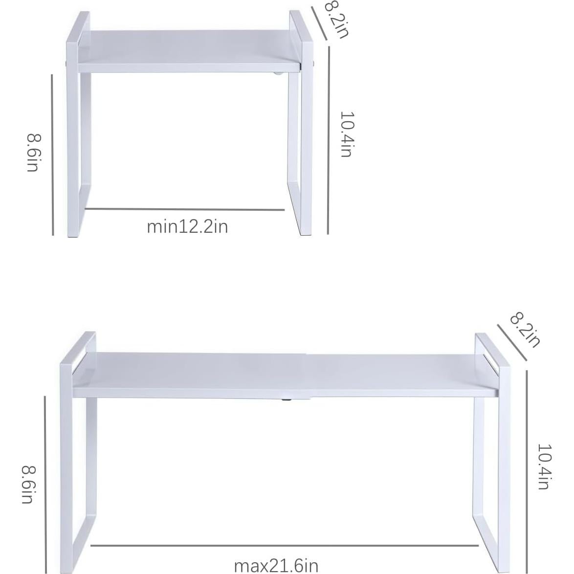 Estante de Gabinete Expandible LJHFUQHUHU Blanco 20.8x31-54.8x26.4 cm