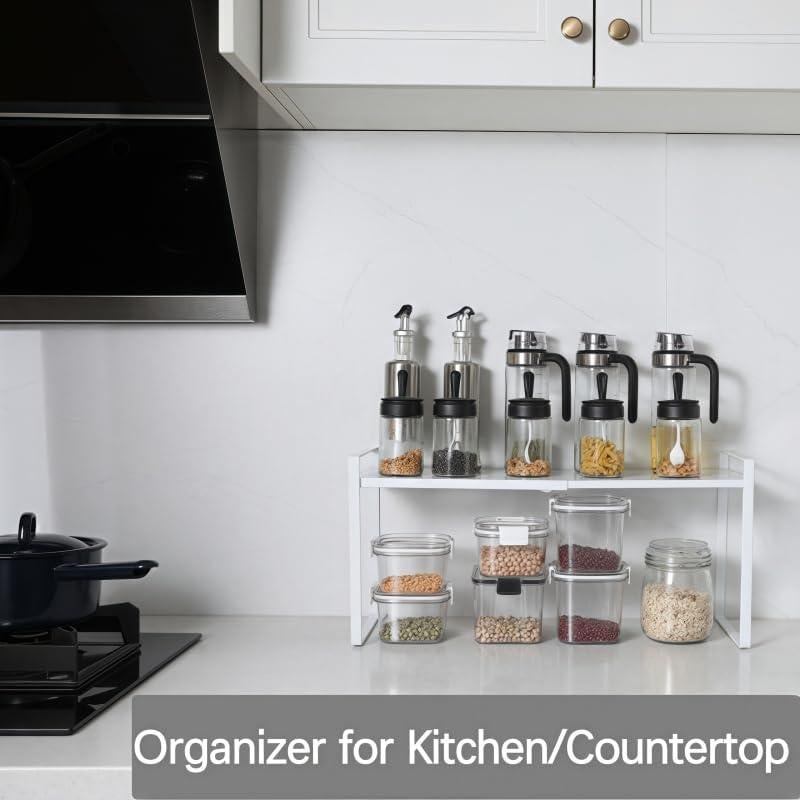 Estante de Gabinete Expandible LJHFUQHUHU Blanco 20.8x31-54.8x26.4 cm