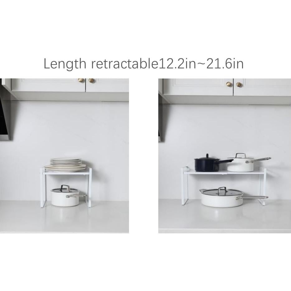 Estante de Gabinete Expandible LJHFUQHUHU Blanco 20.8x31-54.8x26.4 cm