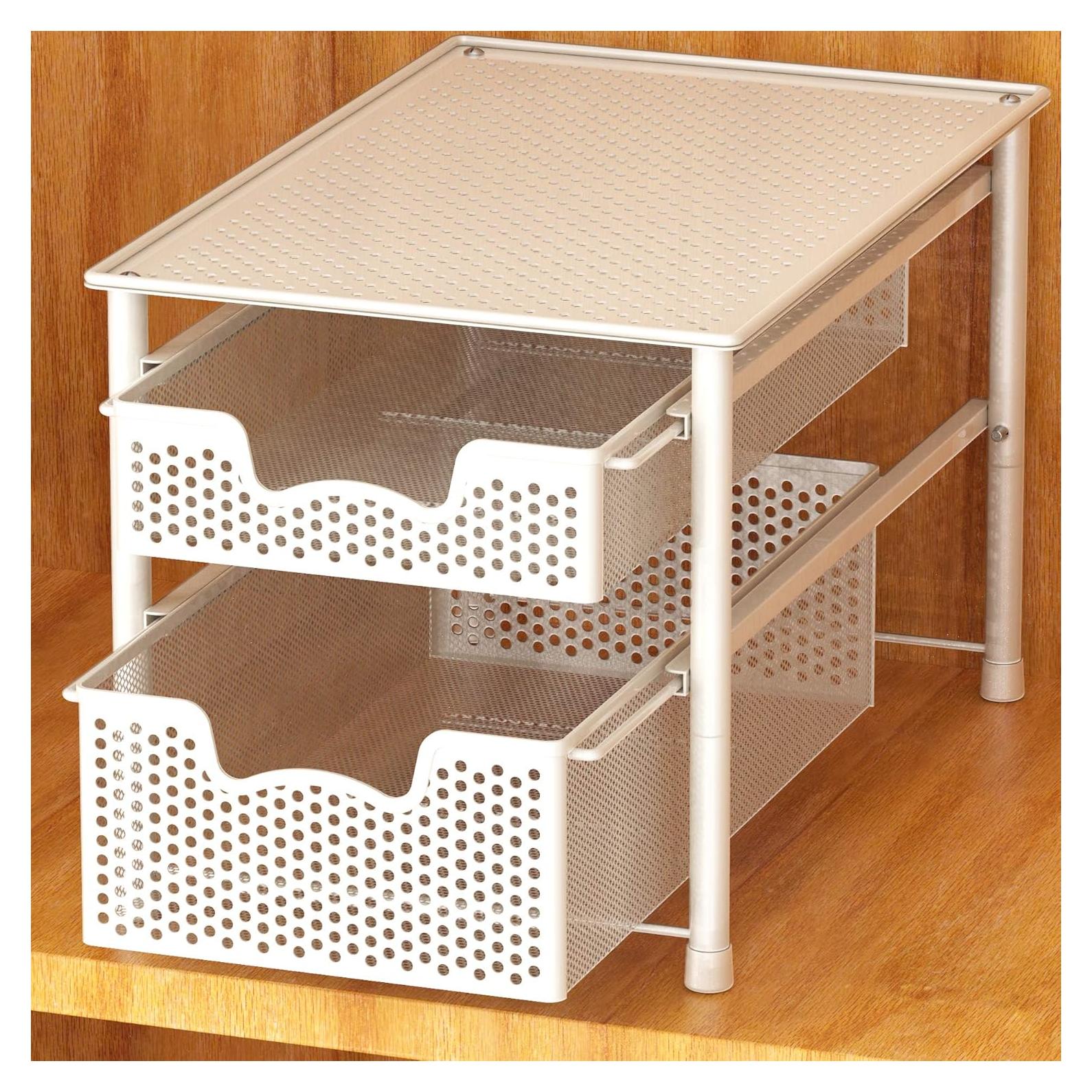 Organizador de Cajones Apilable Simple Houseware 2 Niveles Blanco