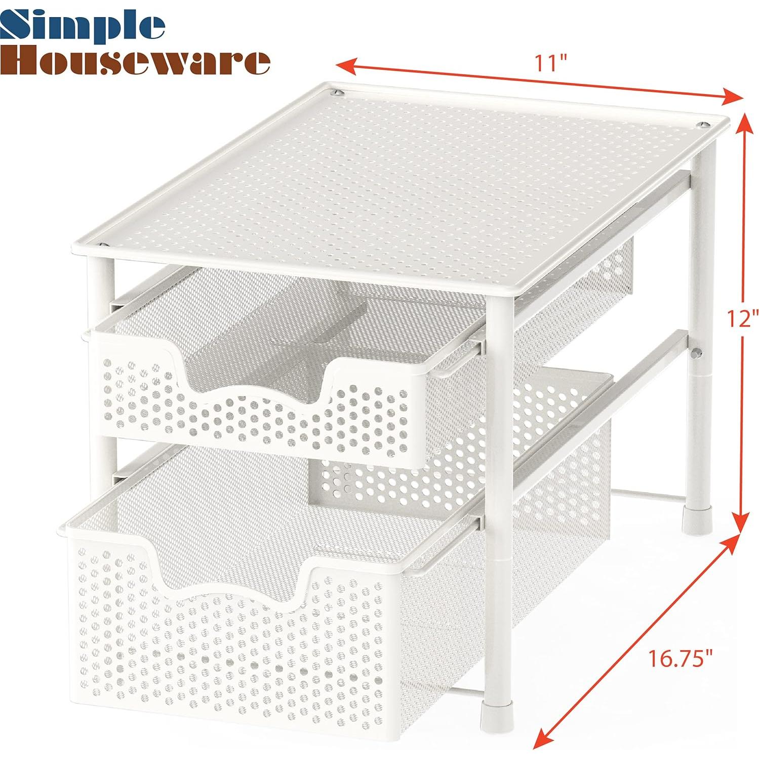Organizador de Cajones Apilable Simple Houseware 2 Niveles Blanco