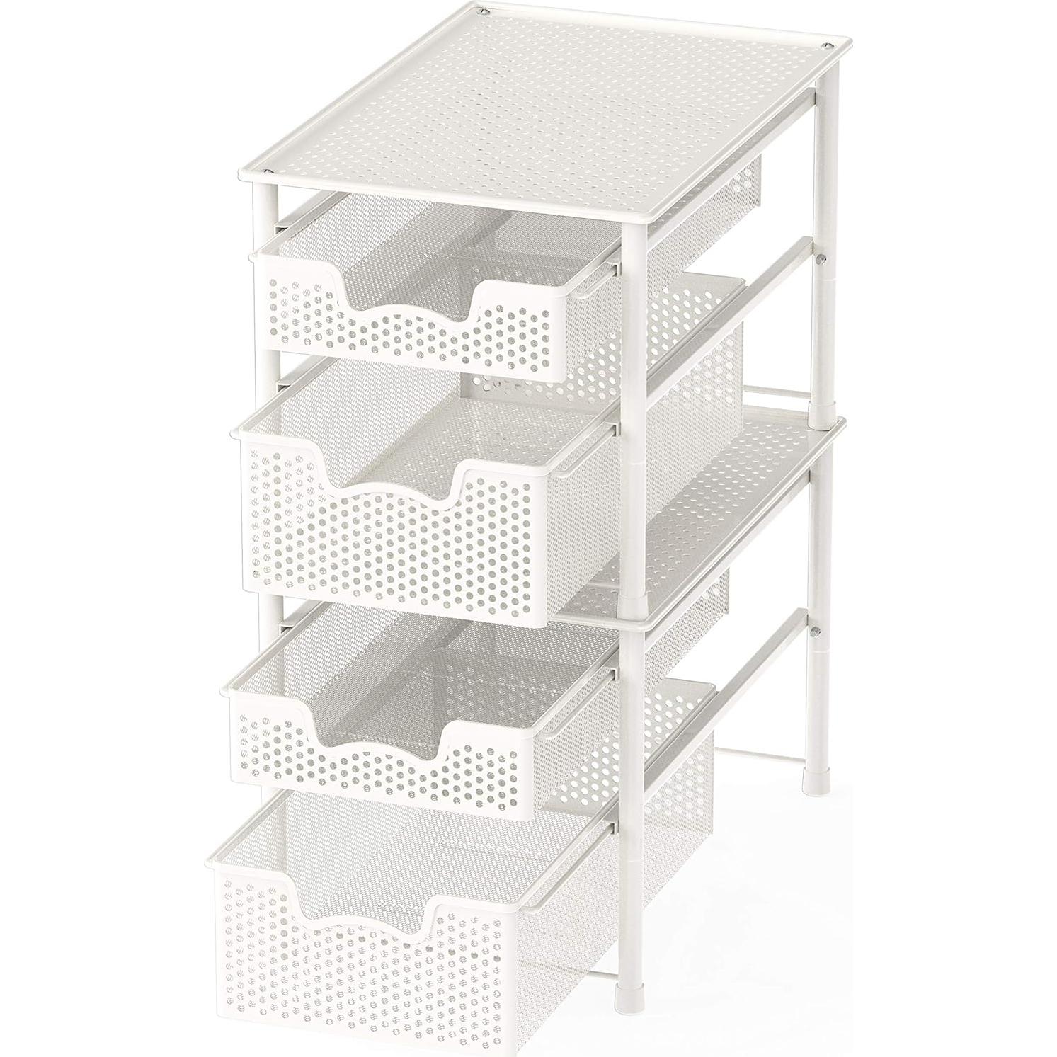 Organizador de Cajones Apilable Simple Houseware 2 Niveles Blanco