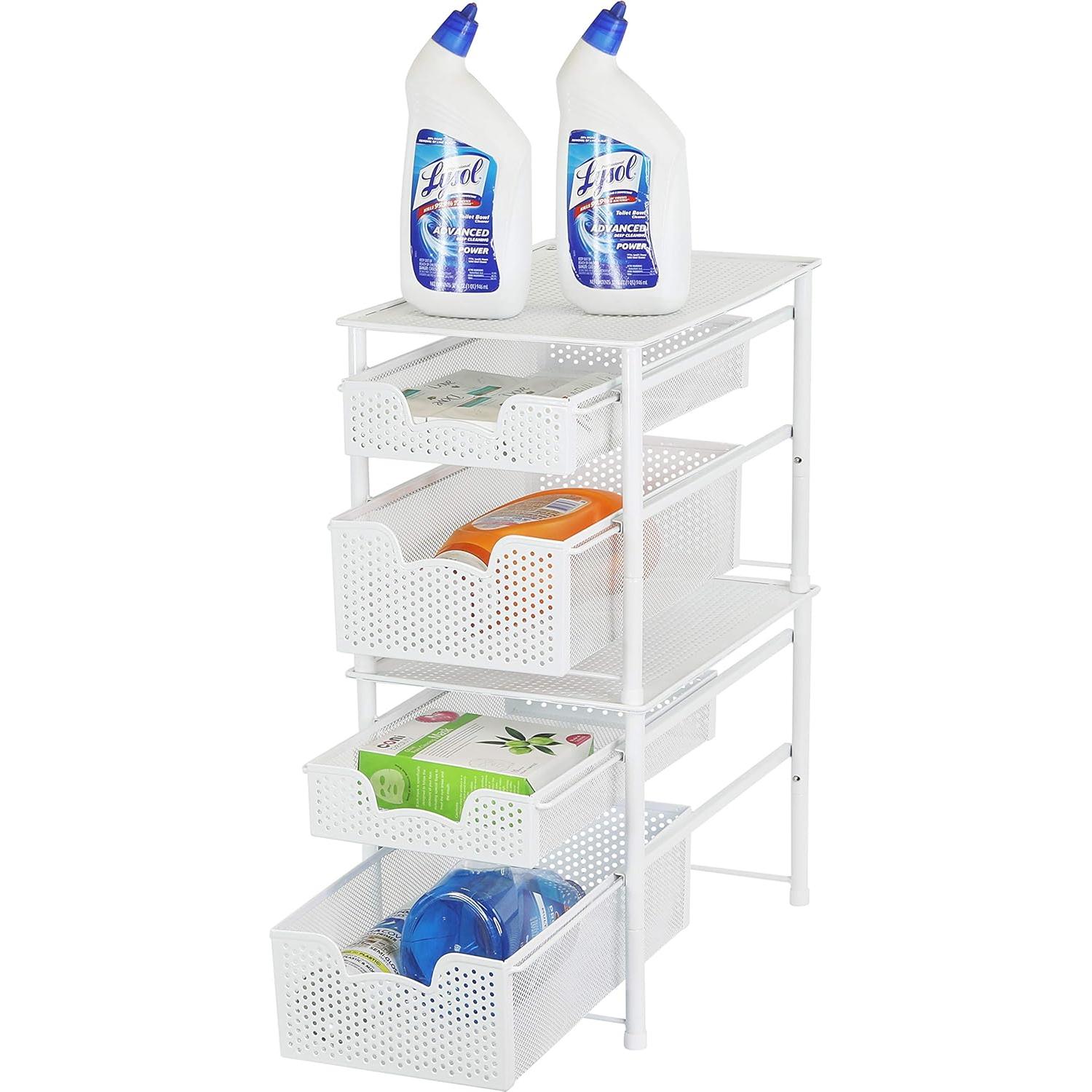 Organizador de Cajones Apilable Simple Houseware 2 Niveles Blanco
