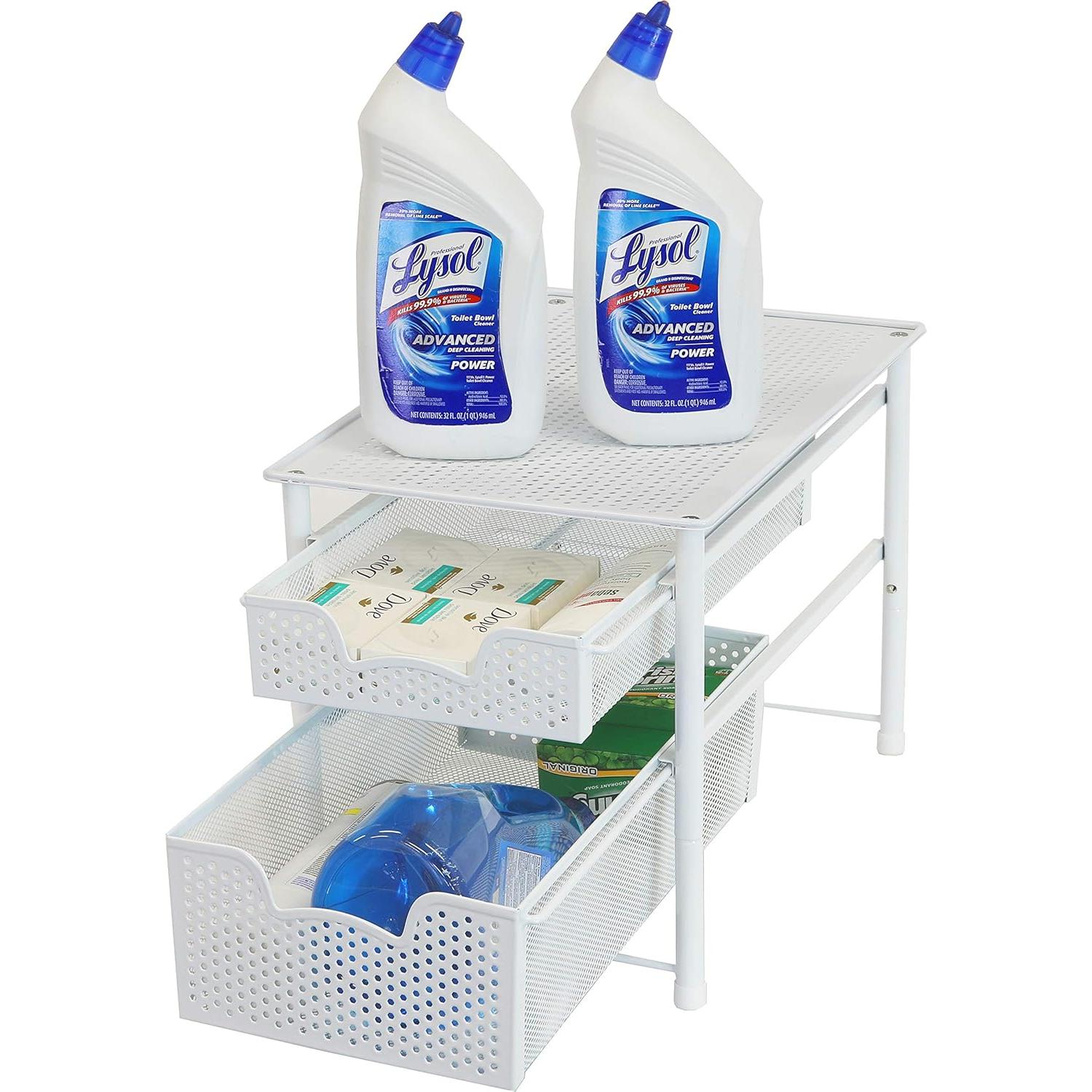 Organizador de Cajones Apilable Simple Houseware 2 Niveles Blanco