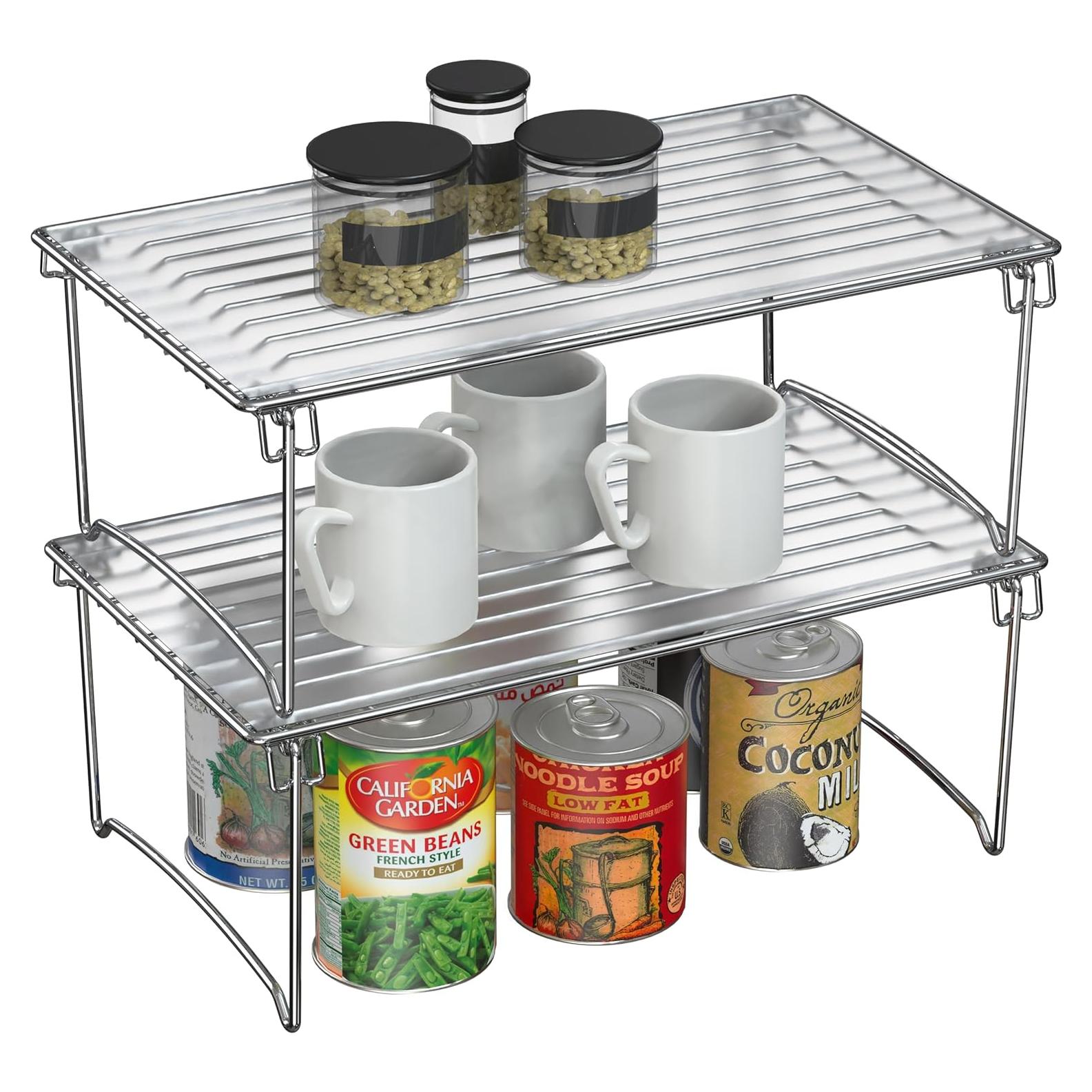 Organizador Apilable Deco Brothers 2 Estantes Cromo 38.1x22.2cm