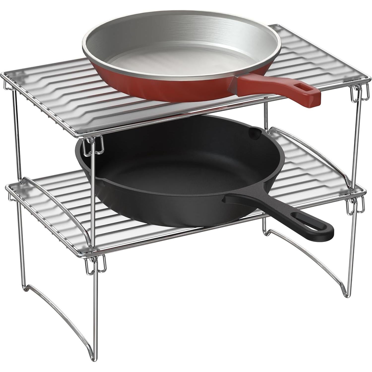 Organizador Apilable Deco Brothers 2 Estantes Cromo 38.1x22.2cm